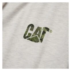 Men's CAT Long Sleeve Trademark Banner T-Shirt -Carhartts Clothing Store 2 650 cat long sleeve trademark banner t shirt cream heather