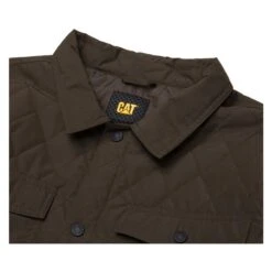 Men's CAT Quilted Ripstop Shirt Jacket -Carhartts Clothing Store 2 650 cat quilted ripstop shirt jacket army moss