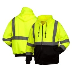 Men's Pyramex Hi-Vis Lime Zipper Sweatshirt 5 Men's Pyramex Hi-Vis Lime Zipper Sweatshirt -Carhartts Clothing Store 2 650 pyramex hi vis lime zipper sweatshirt lime