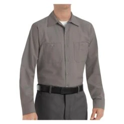 Men's Red Kap Long Sleeve Industrial Solid Work Shirt -Carhartts Clothing Store 2 650 red kap long sleeve industrial solid work shirt gray