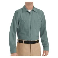 Men's Red Kap Long Sleeve Industrial Solid Work Shirt -Carhartts Clothing Store 2 650 red kap long sleeve industrial solid work shirt light green