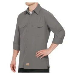 Men's Red Kap Solid Long Sleeve Ripstop Shirt -Carhartts Clothing Store 2 650 red kap solid long sleeve ripstop shirt gray