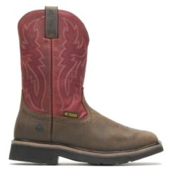 Men's Wolverine Rancher Met Guard Waterproof Boots -Carhartts Clothing Store 2 650 wolverine rancher met guard waterproof boots brown red