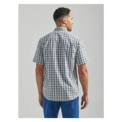 Men's Wrangler Foreman Plaid Shirt -Carhartts Clothing Store 2 650 wrangler foreman plaid shirt gray blue