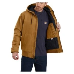 Men's Carhartt Washed Duck Insulated Active Jac -Carhartts Clothing Store 3 1001 carhartt washed duck insulated active jac carhartt brown