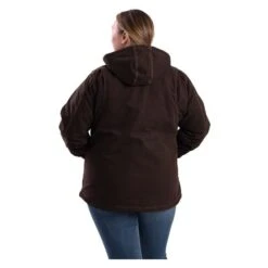 Women's Berne Workwear Modern Hooded Jacket -Carhartts Clothing Store 3 650 berne workwear modern hooded jacket dark brown