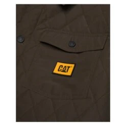 Men's CAT Quilted Ripstop Shirt Jacket -Carhartts Clothing Store 3 650 cat quilted ripstop shirt jacket army moss