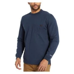 Men's Wolverine Guardian Cotton Long Sleeve Pocket T-Shirt 27 Men's Wolverine Guardian Cotton Long Sleeve Pocket T-Shirt -Carhartts Clothing Store 3 650 wolverine guardian cotton long sleeve pocket t shirt navy