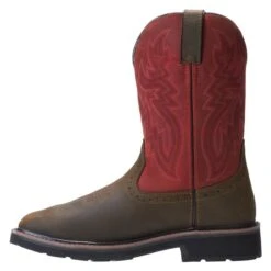 Men's Wolverine Rancher Met Guard Waterproof Boots -Carhartts Clothing Store 3 650 wolverine rancher met guard waterproof boots brown red