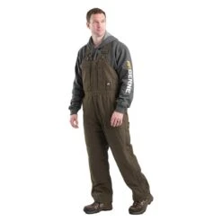 Men's Berne Workwear Original Washed Insulated Bib Overalls -Carhartts Clothing Store 4 650 berne workwear original washed insulated bib overalls olive duck