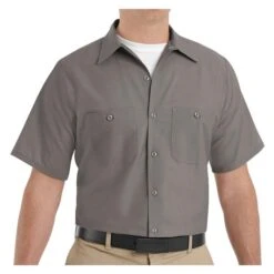 Men's Red Kap Industrial Solid Work Shirt -Carhartts Clothing Store 4 650 red kap industrial solid work shirt gray